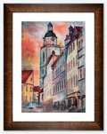 Aquarell Bild als Druck (Stadtkirche Wittenberg)